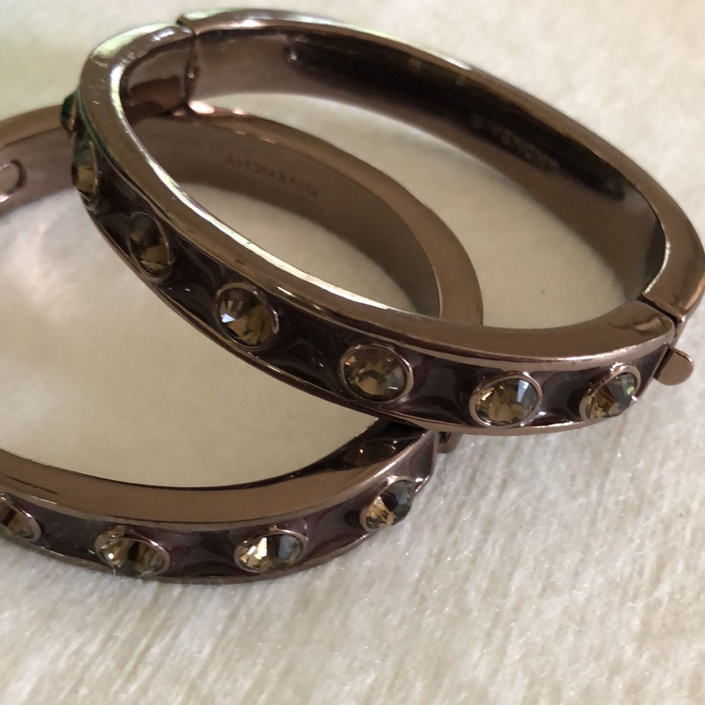 Vintage rare Givenchy crystal enamel bangle bracelets - Picture 12 of 14